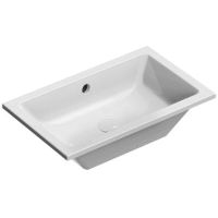 Раковина GSI Kube X 895311 встраиваемая сверху/полувстраиваемая, 60x37 см, Bianco lucido (Белый глянец)