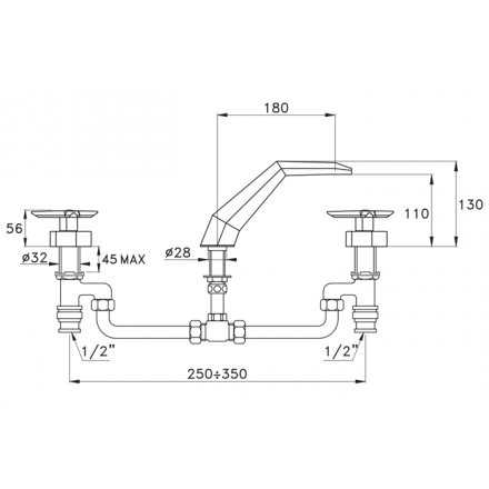 смеситель на борт ванны stella stella st 02306 cr00