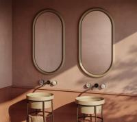 Зеркало, Artceram, Milano, овальное, шгв 550*55*1000, с подсветкой, цвет рамы-brown matera