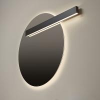 Antonio Lupi Circus Зеркало Ø108cм., с белой светодиодной подсветкой, с блестящей кромкой, с правосторонним светильником LUCENTE, на раме