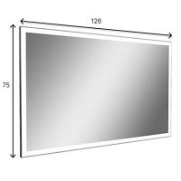 Зеркало для ванной Antonio Lupi VERTICE 
 VERTICE75W.126 с блестящей кромкой, с белой светодиодной подсветкой, на раме черного цвета