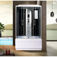 Душевая кабина River Sena 120x80x50 ТН 10000001578 профиль Матовый хром задняя стенка Черная