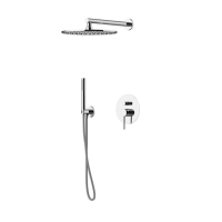 Комплект для душа Gattoni CIRCLE TWO/ONE 9190/PDC0 (аналог 9090/PDC0) со встроенным смесителем с ручной лейкой и верхним душем 250 мм, цвет: хром
