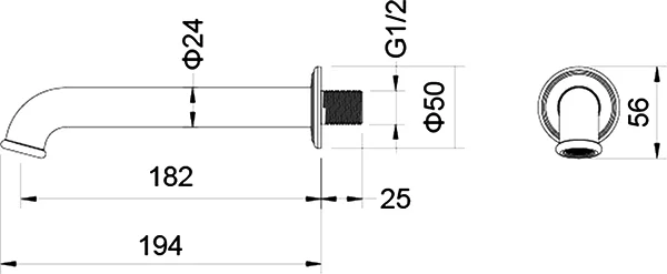 излив aquatek классик aq1541pg для ванны, полированное золото