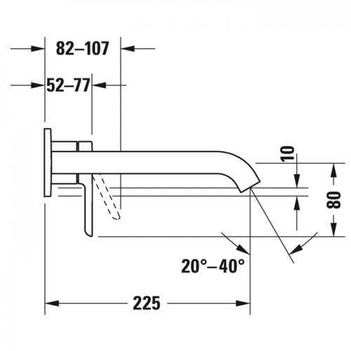 смеситель для раковины duravit c11070004046 цвет черный матовый