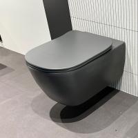 Унитаз Antonio Lupi Komodo KOMODO1C GRIGIO VESUVIO подвесной 54х36х26см., безободковый, с сиденьем микролифт, GRIGIO VESUVIO