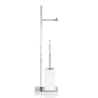 Decor Walther DW 6710 Напольная стойка 73см., с ершиком и бумагодержателем, фарфор, хром / белый
