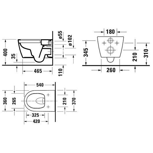 унитаз подвесной duravit soleil by starck 45910920a1, безободковый с сиденьем микролифт, цвет белый