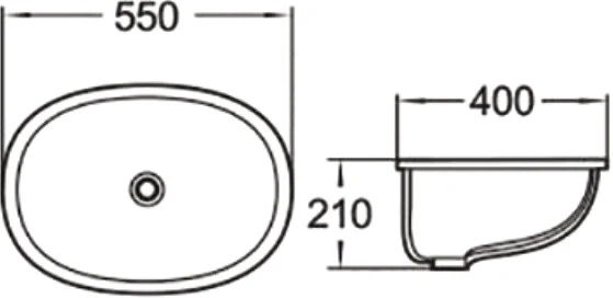 раковина santiline sl-3001 55х40 см, встраиваемая снизу, цвет белая