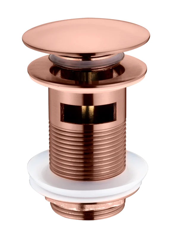 Донный клапан Boheme 612/2-CB для раковины, с переливом, клик клак, медь матовая