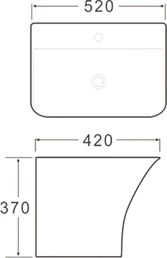 раковина santiline sl-4021 подвесная, 50x45 см, цвет белый