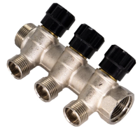 Коллектор СТМ 3/4 ВР(г) х 3 выхода 1/2 НР(ш) х 3/4 НР(ш) с шаровыми кранами (C3MV3412N)