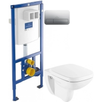 Комплект подвесной унитаз Roca Debba 346997000 + ZRU9302826 + система инсталляции Villeroy & Boch 92246100 + 92249061