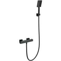 Термостат для душа Wonzon & Woghand WW-B2026-A-MB с душевым гарнитуром, черный матовый