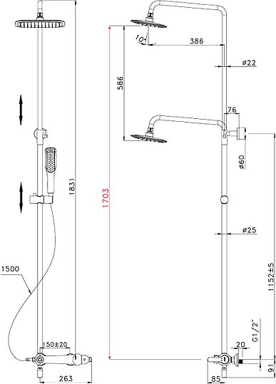 душевая стойка lemark swan lm5462bg