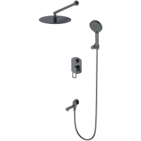 Душевой комплект Wonzon & Woghand WW-88939010-BGM 300 мм, со смесителем, темный графит матовый