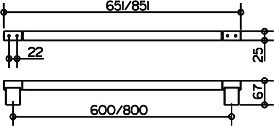 Полотенцедержатель Keuco Plan 14901 370800, 851 мм, черный RAL 9011