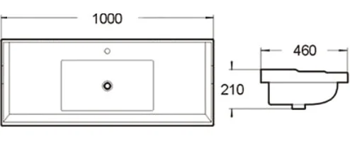 раковина 100x46 см santiline sl-2112(100)