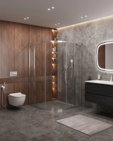 Душевой уголок Cezares Molveno 120x120 MOLVENO-R-11-90+30-C-Cr-IV профиль Хром стекло прозрачное