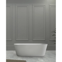 Ванна из литьевого мрамора Abber Stein AS9606 160x80 см, отдельностоящая, белый матовый