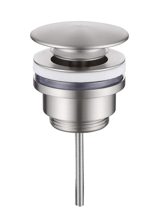 Донный клапан Abber AF0012SP для раковины, без перелива, фиксированный, сатин