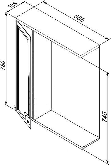 зеркальный шкаф dorff tradition m95mpl0601wg l 60 см