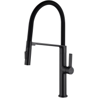 Смеситель для кухни Paulmark Barrel Ba214029-GM с гибким изливом, вороненая сталь