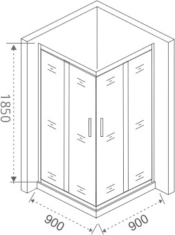 душевой уголок good door jazze cr-90-g-br 90x90