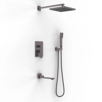 Душевой комплект Berges Nardis 3S 071012 230 мм, со смесителем, оружейная сталь матовый