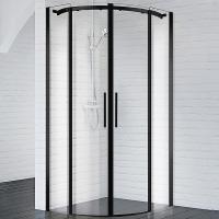 Душевой уголок BelBagno Acqua 90x90 ACQUA-R-2-90-C-NERO профиль Черный стекло прозрачное