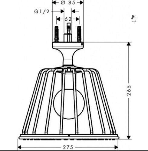 верхний душ axor lampshower 26032000 хром