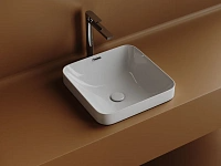 Раковина встраиваемая сверху Ceramicanova Element квадратная 438x438x172 мм с переливом цвет белый CN6077