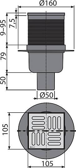 душевой трап alcaplast apv2