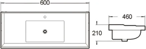 раковина 60x46 см santiline sl-2112(60)