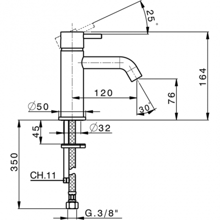 смеситель для раковины cisal less new ln00054040