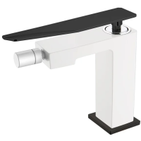 Смеситель Boheme Q 146-WB.2 для биде, без донного клапана, черный матовый/белый глянец