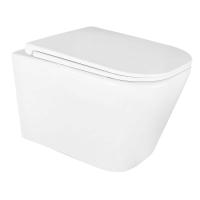 Унитаз Azario ESCONDA AZ-2805E подвесной, безободковый, с сиденьем микролифт, слив "Торнадо", 49x34.5x35 см, белый