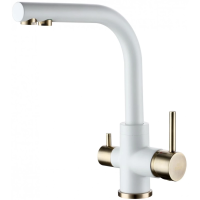Смеситель для кухни Paulmark Essen Es213011-431Br белый матовый/ бронза