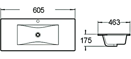 раковина 60,5x46,3 см santiline sl-2102 (60)