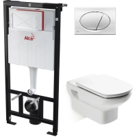 Комплект подвесной унитаз Roca Dama Senso 346517000 + ZRU9302820 + система инсталляции AlcaPlast AM101/11203:1RUSSETM71