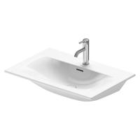 Duravit Viu Раковина подвесная с переливом, выпуск с керам покрытием, 2 отв под смес, 73х49 см, белая с покрытием WonderGliss