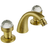 Смеситель Migliore Axo Swarovski 18475 для биде, на 3 отверстия, без донного клапана, ручки Swarovski, бронза