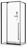 Душевой уголок, душевое ограждение Esbano Art ESA-108PS-B 100х80 см с распашной дверью, прямоугольный, профиль черный матовый, стекло прозрачное 6 мм, без поддона