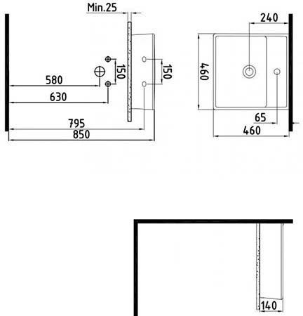 раковина bien infinitum inlg04601fd1w3000 46х46 см, накладная, цвет белый