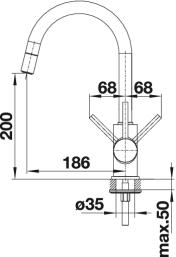 смеситель для кухни blanco mida-s 521455 антрацит