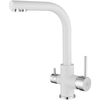 Смеситель для кухни Paulmark Essen Es213011-431, белый матовый/ хром