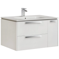 Тумба с раковиной белый глянец 80 см Roca Lago 857296806 + 32799C000