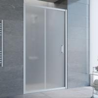 Дверь для душевой кабины в нишу Vegas Glass ZP 100 07 10 профиль матовый хром, стекло сатин