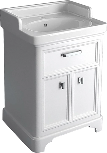 тумба под раковину kerama marazzi pompei po.m.60.1\wht 60, с 1 ящиком и 2 дверками, цвет белый