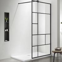 Душевая перегородка Aquatek 100 AQ WIW Print 10020BL профиль Черный стекло прозрачное